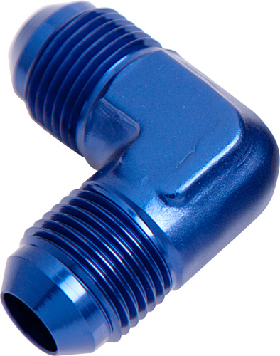 Aeroflow Male Flare Union 90 Deg -8AN Blue Male To Male 90 Deg