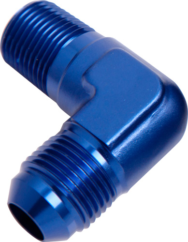 Aeroflow Male 90 Deg 1/4" NPT To -6AN Blue Male NPT To AN 90 Deg