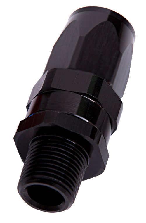 Aeroflow Male 1/4" NPT Straight To -6ANblack Full Swivel Straight