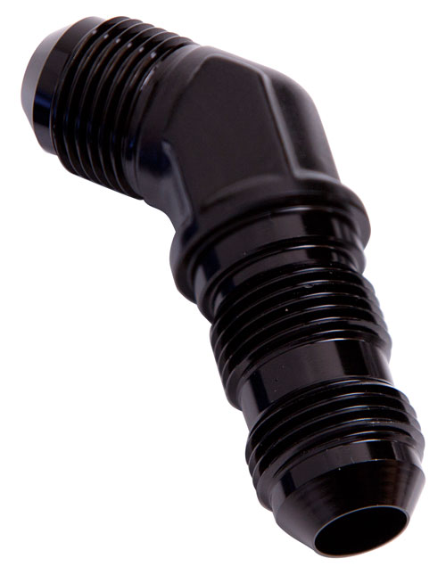 Aeroflow 45 Deg Bulkhead -12AN Black Bulkhead Seperate