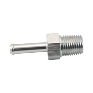 Aeroflow Straight Male 1/4" Barb to 1/4" NPT Adapter, Silver