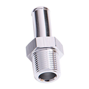 Aeroflow Straight Male 5/16" Barb to 1/4" NPT Adapter, Silver