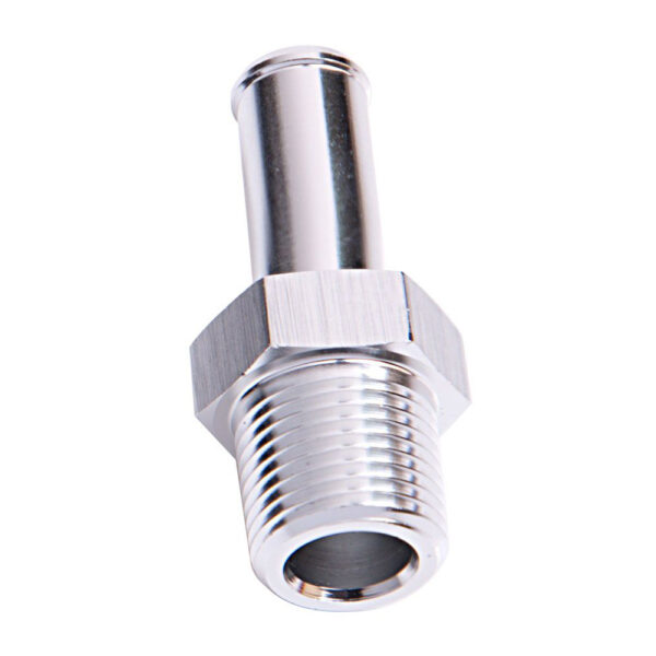 Aeroflow Straight Male 5/16" Barb to 1/4" NPT Adapter, Silver
