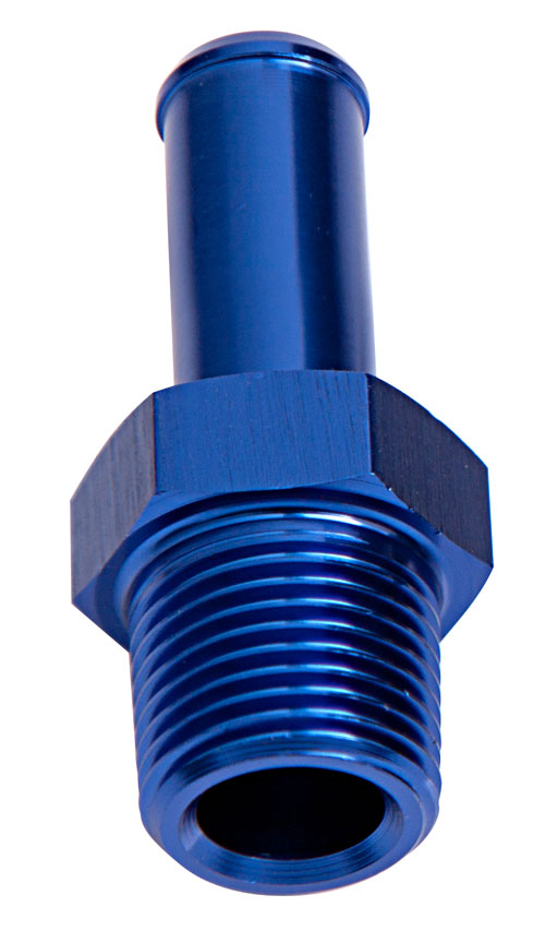 Aeroflow Male 1/2" NPT To 3/4" Barb Blue Straight Male To Male