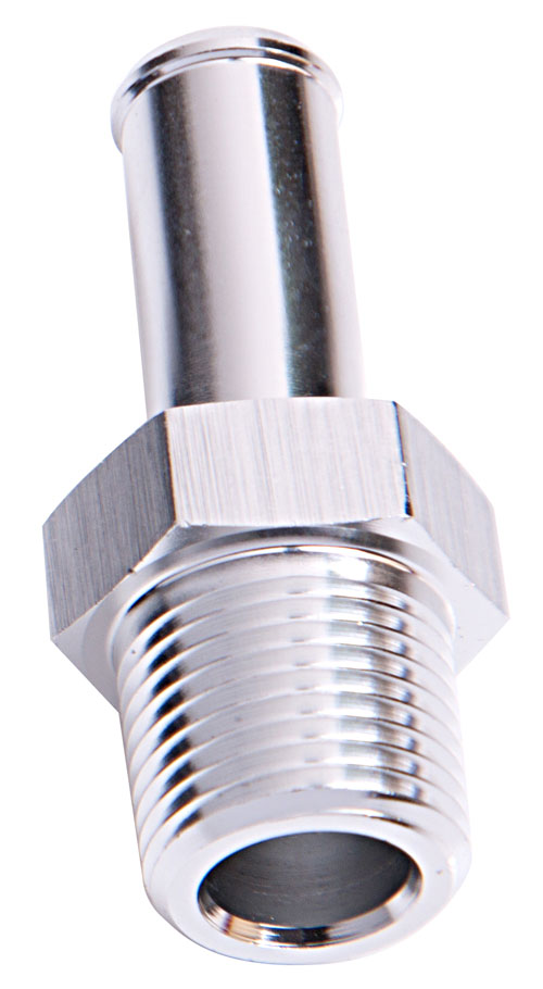 Aeroflow Male 1/2" NPT To 3/4" Barb Silver Straight Male To Male