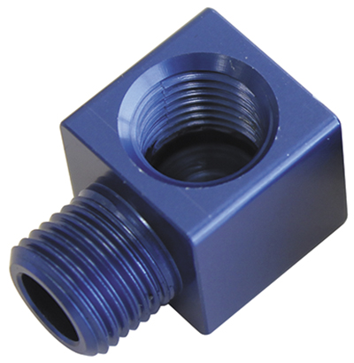 Aeroflow 90 Deg Male To F/Male 1/8" Blue Adapter Tight Radius