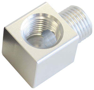Aeroflow 90 Deg Male To F/Male 1/8" Silver Adapter Tight Radius