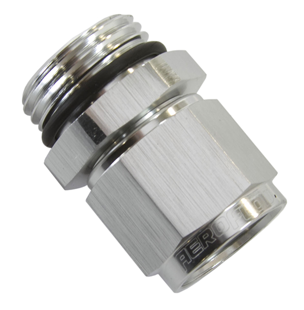 Aeroflow -12ORB > Female -8 Swivel Nut Silver