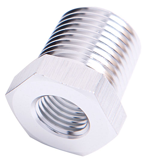 Aeroflow NPT Pipe Reducer, Silver 3/8" NPT Male, 1/8" NPT Female