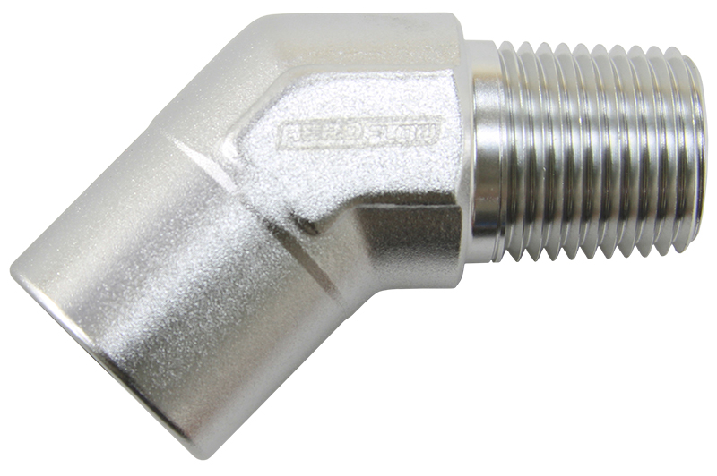 Aeroflow 45 Deg Female - Male Elbow 3/8 NPT Silver
