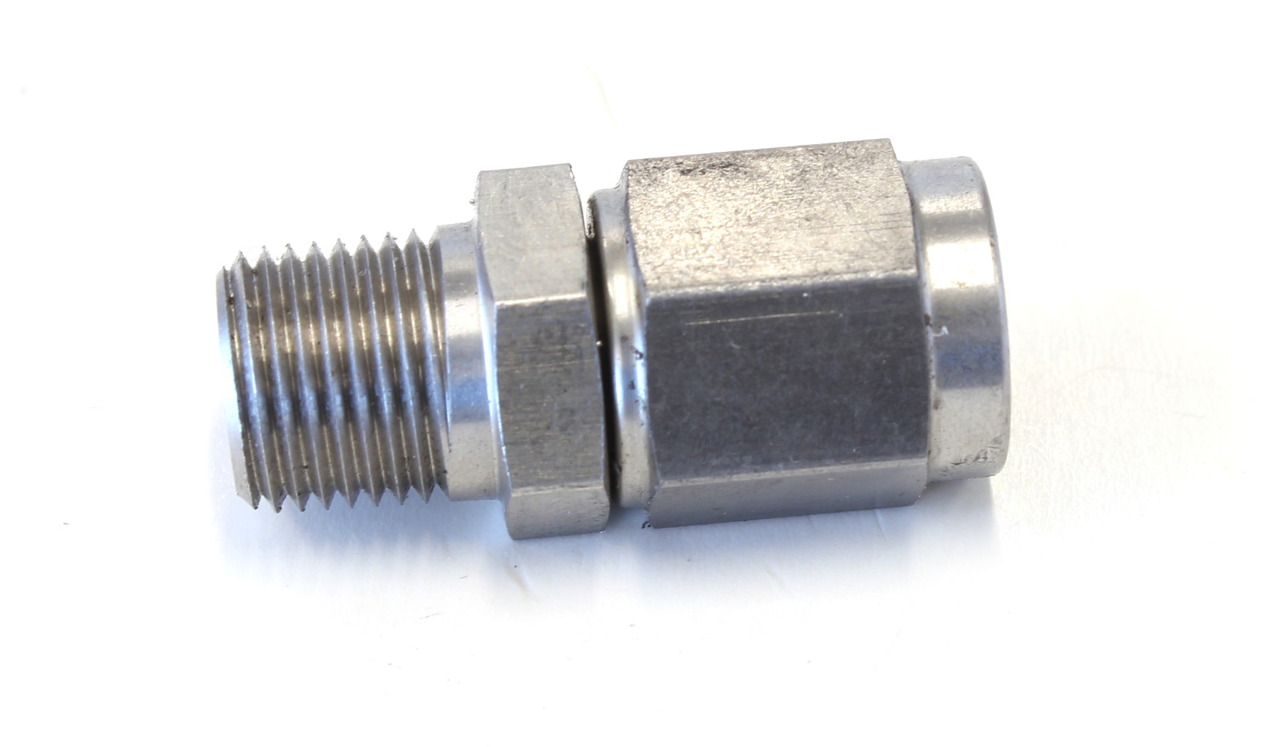 Aeroflow 1/8" NPT To -3AN Female Nut Stainless Straight Swivel Nut
