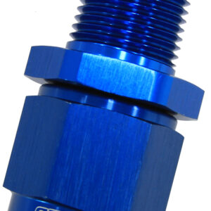Aeroflow 1/8" NPT To -4AN Female Nut Blue Straight Swivel Nut