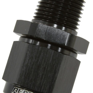 Aeroflow 3/8" NPT To -6AN Female Nut Black Straight Swivel Nut