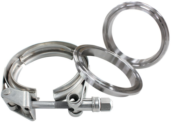 Aeroflow 3.5" V Band Clamp Kit 2 X Weldrings & 1 X Stainless Clamp AF92-3500Ss