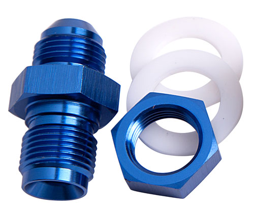 Aeroflow Fuel Cell Fitting -6AN Blue Fuel Cell Bulkhead Fitt