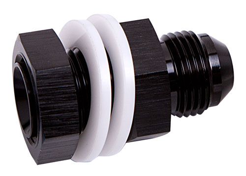 Aeroflow Fuel Cell Fitting -6AN Black Fuel Cell Bulkhead Fitt
