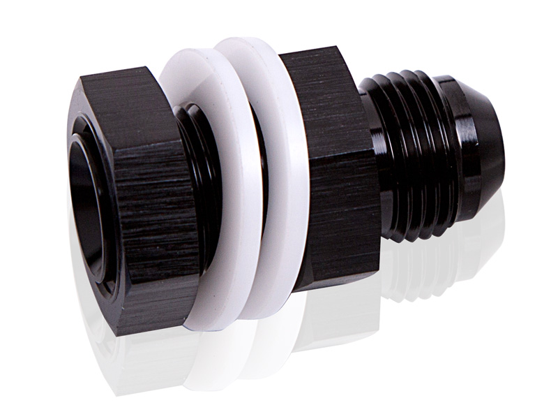 Aeroflow Fuel Cell Fitting -16AN Black Fuel Cell Bulkhead Fitt