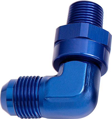 Aeroflow 90 Deg 1/8" NPT To -4AN Blue Male Swivel Thread