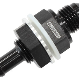 AEROFLOW Fuel Cell Bulkhead Fitting -6AN to 5/16" Barb Black