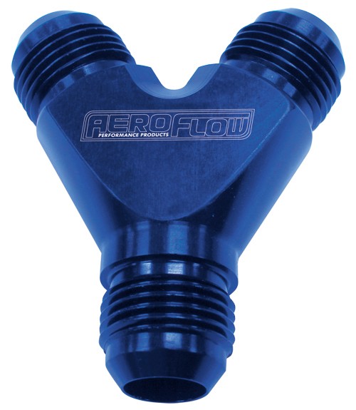 Aeroflow Y Block -6AN Blue 3X -6AN Male