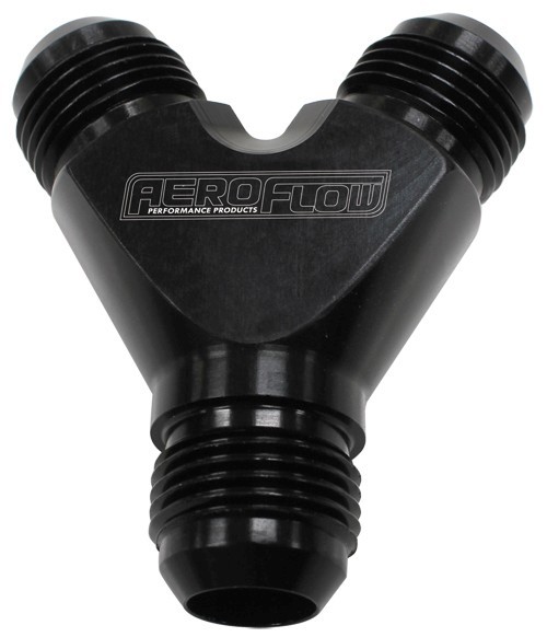 Aeroflow Y Block -12AN Black 3X -12AN