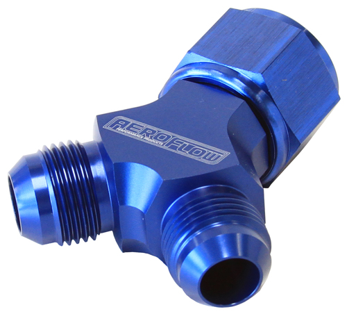 Aeroflow Y Piece -8 Swivel Nut 2X -6AN Blue