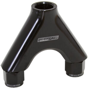 Aeroflow Billet Y-Piece 2X -8AN Female To 1X -10ORB Black