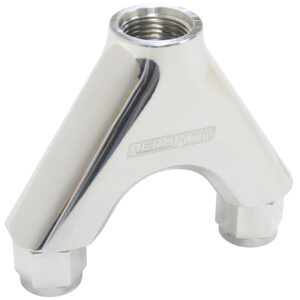 Aeroflow Billet Y-Piece 2X -8AN Female To 1X -10ORB Polished