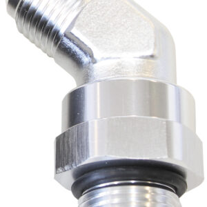 Aeroflow Male -8 ORB 45 To -8AN Male Silver Full Swivel