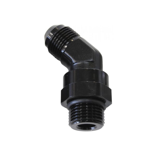 Aeroflow Male -8 ORB 45 To -10AN Male Black Full Swivel