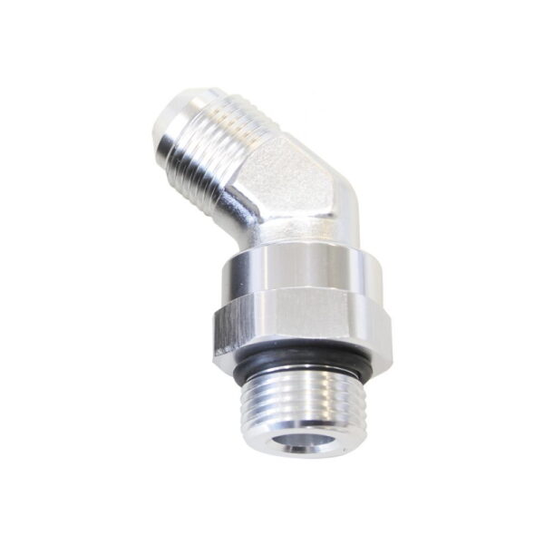Aeroflow Male -10 ORB 45 To -10AN Male Silver Full Swivel