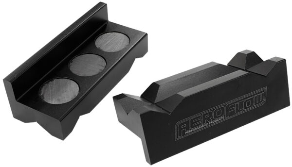 Aeroflow Billet Vice Soft Jaws Alloy Black Magnetic Back -6 To -10