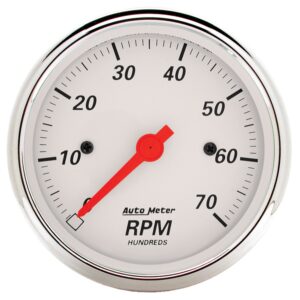AUTOMETER Tachometer Gauge 3 1/8", 7K RPM, In-Dash, Arctic White