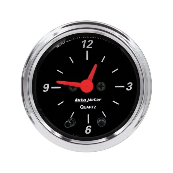 AUTOMETER Clock Gauge 2 1/16", 12hr, Analogue, Designer Black