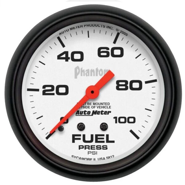 AUTOMETER Fuel Pressure Gauge 2 5/8", 100PSI, Mechanical, Phantom