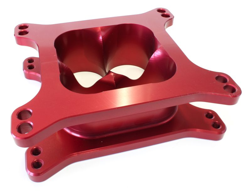 AEROFLOW VELOCITY CARB SPACER 2" 4150 RED SQUARE BORE