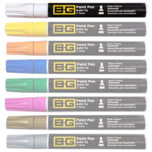 BROWN & GEESON 6ml Tyre Paint Pen with 3mm Bullet Tip WHITE