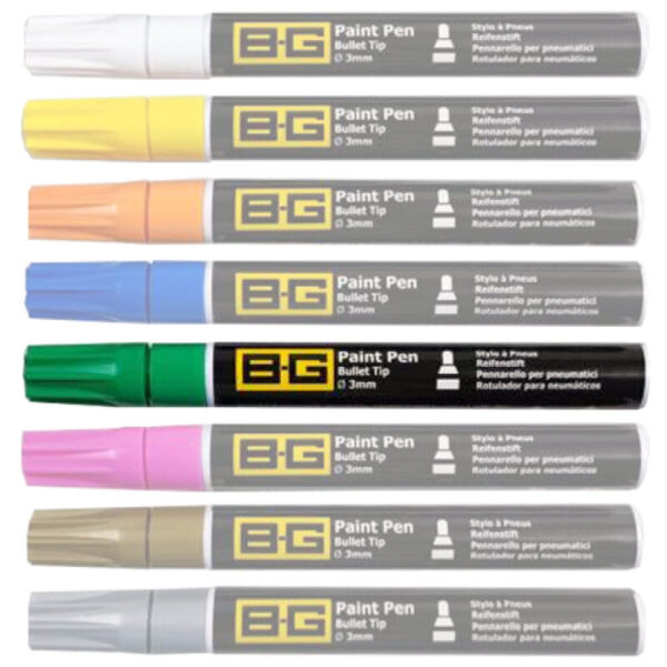 BROWN & GEESON 6ml Tyre Paint Pen with 3mm Bullet Tip GREEN