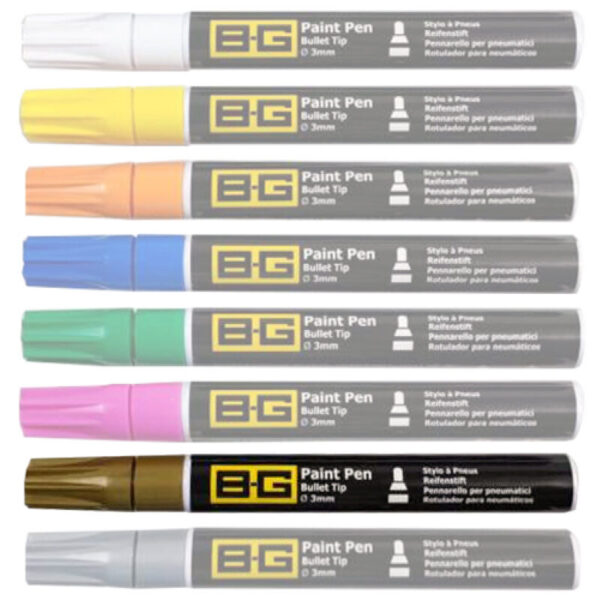 BROWN & GEESON 6ml Tyre Paint Pen with 3mm Bullet Tip GOLD