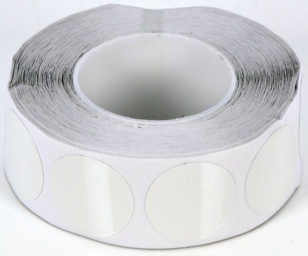 BROWN & GEESON White Polyester Aluminium Foil Discs - 12mm - 100 Discs Per Roll