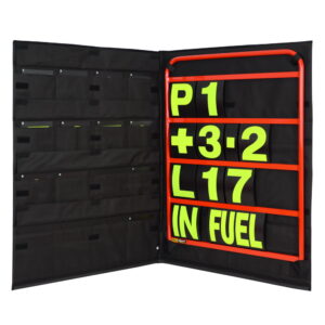 BROWN & GEESON Standard Red Pit Board Kit- Yellow Numbers & Bag