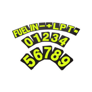 BROWN & GEESON Standard Pit Board Number Set - Hi Vis Yellow