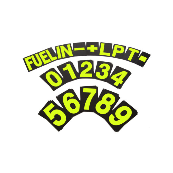 BROWN & GEESON Standard Pit Board Number Set - Hi Vis Yellow