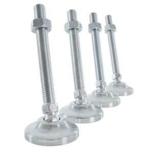 BROWN & GEESON Zinc Plated Levelling Feet M12X100 5mm Hex Head (Set Of 4)