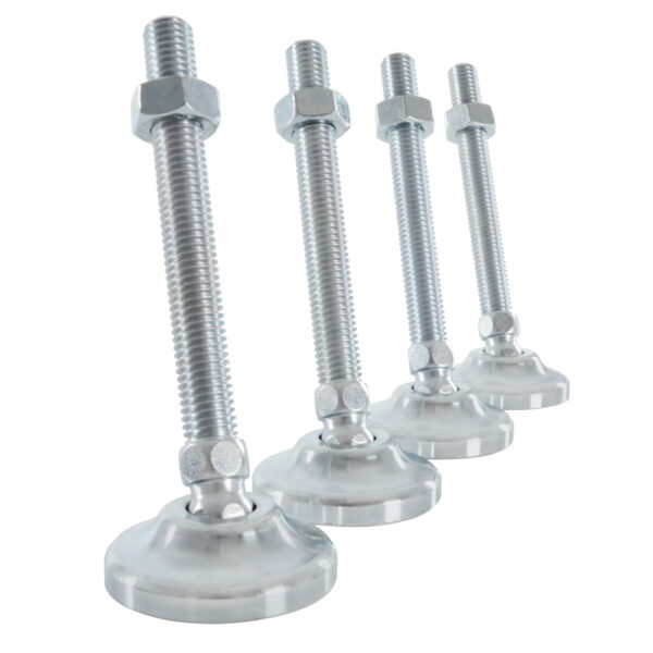 BROWN & GEESON Zinc Plated Levelling Feet M12X100 5mm Hex Head (Set Of 4)