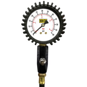 BROWN & GEESON 2.5" Tyre Pressure Gauge - 0-60 Psi/0-4 Bar
