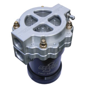ClearView 405-115 4-inch flat screw-on see-through oil filter assembly with clear anodised silver finish.