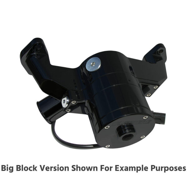 MEZIERE 12v Electric Water Pump Small Block Chevy High Flow 35GPM Black Trans Pan