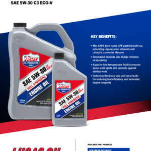 LUCAS Synthetic 5W-30 C3 ECO-V Engine Oil 199L Drum