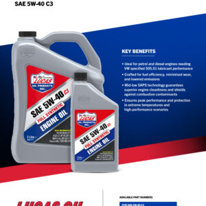LUCAS Synthetic 5W-40 C3 Engine Oil 199L Drum